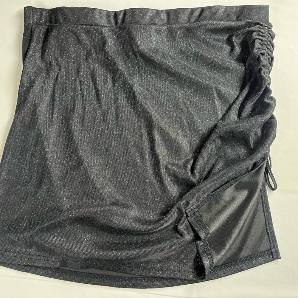 SHEIN Shimmering Black Rouched Party Skirt 2XL